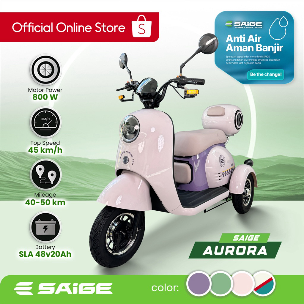 SEPEDA LISTRIK RODA 3 | SAIGE AURORA