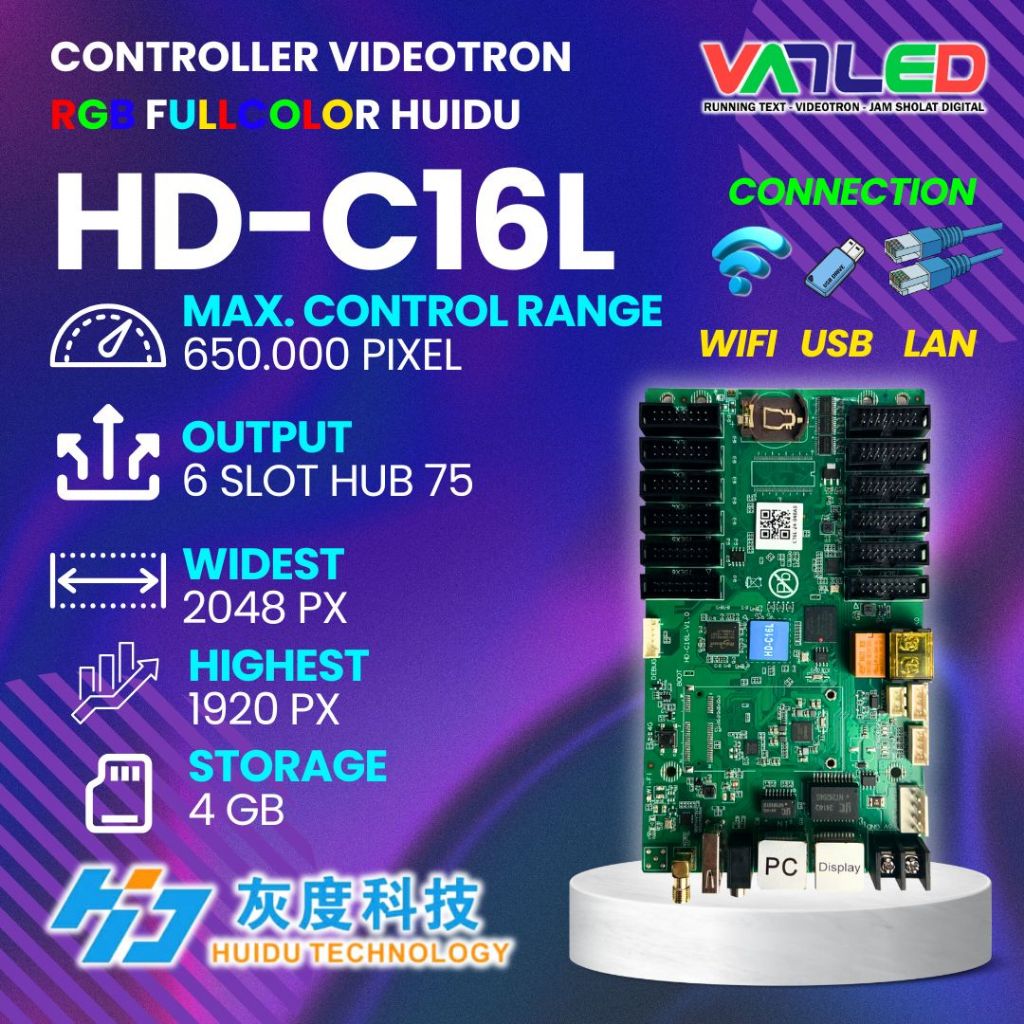 CONTROLLER KONTROLER KONTROL VIDEOTRON HUIDU HD-C16L WIFI
