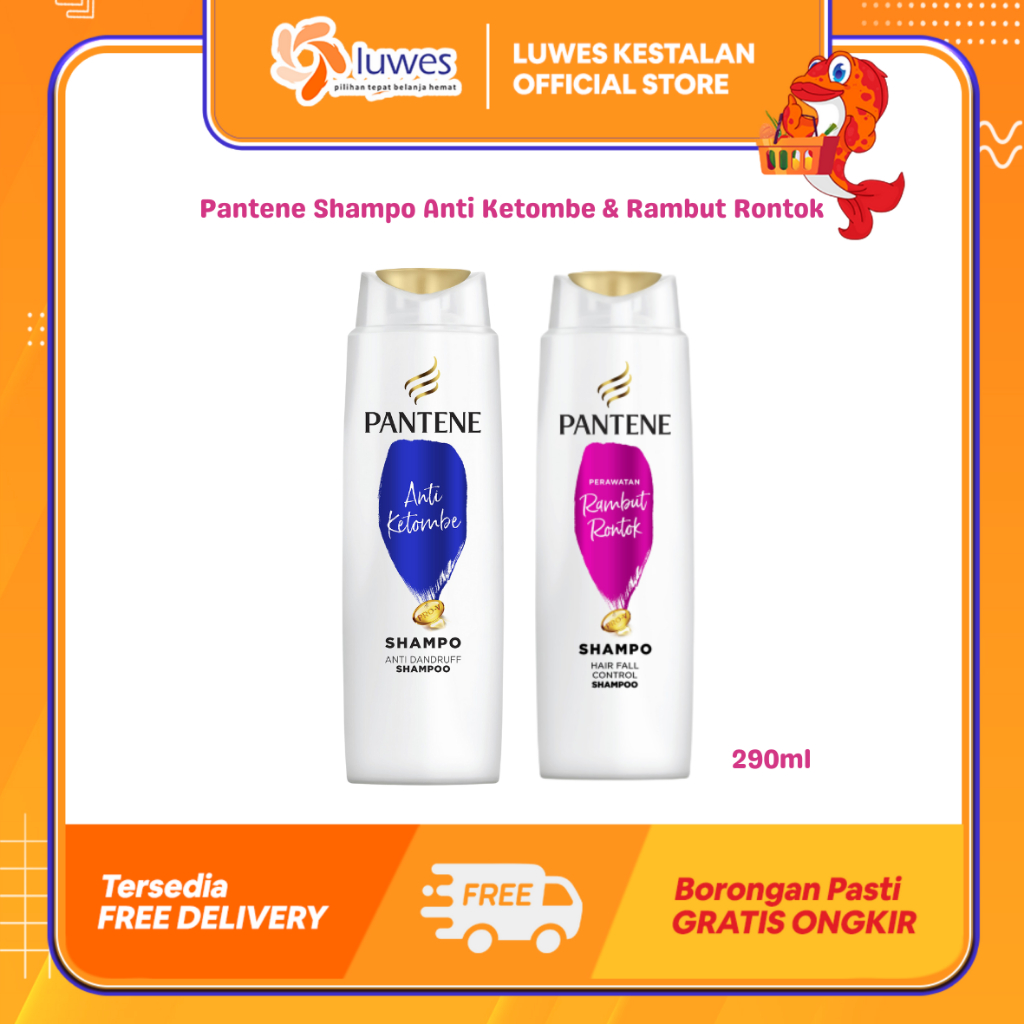 Pantene Shampoo Anti Ketombe / Rambut Rontok 290ml | Sampo Pantene Botol Jumbo | Sampo Pantene Rambu