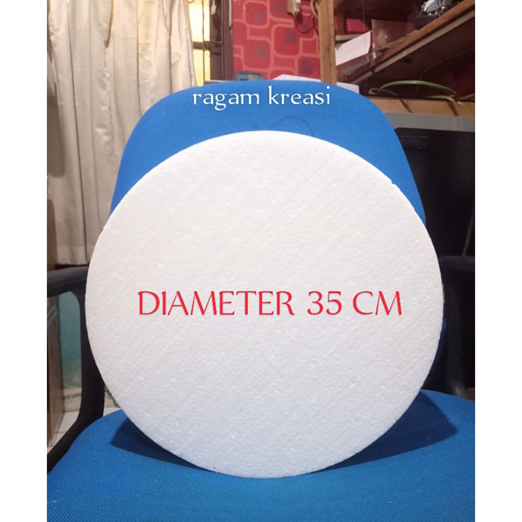Gabus Styrofoam bulat diameter 35 cm - gabus Dummy cake tabung