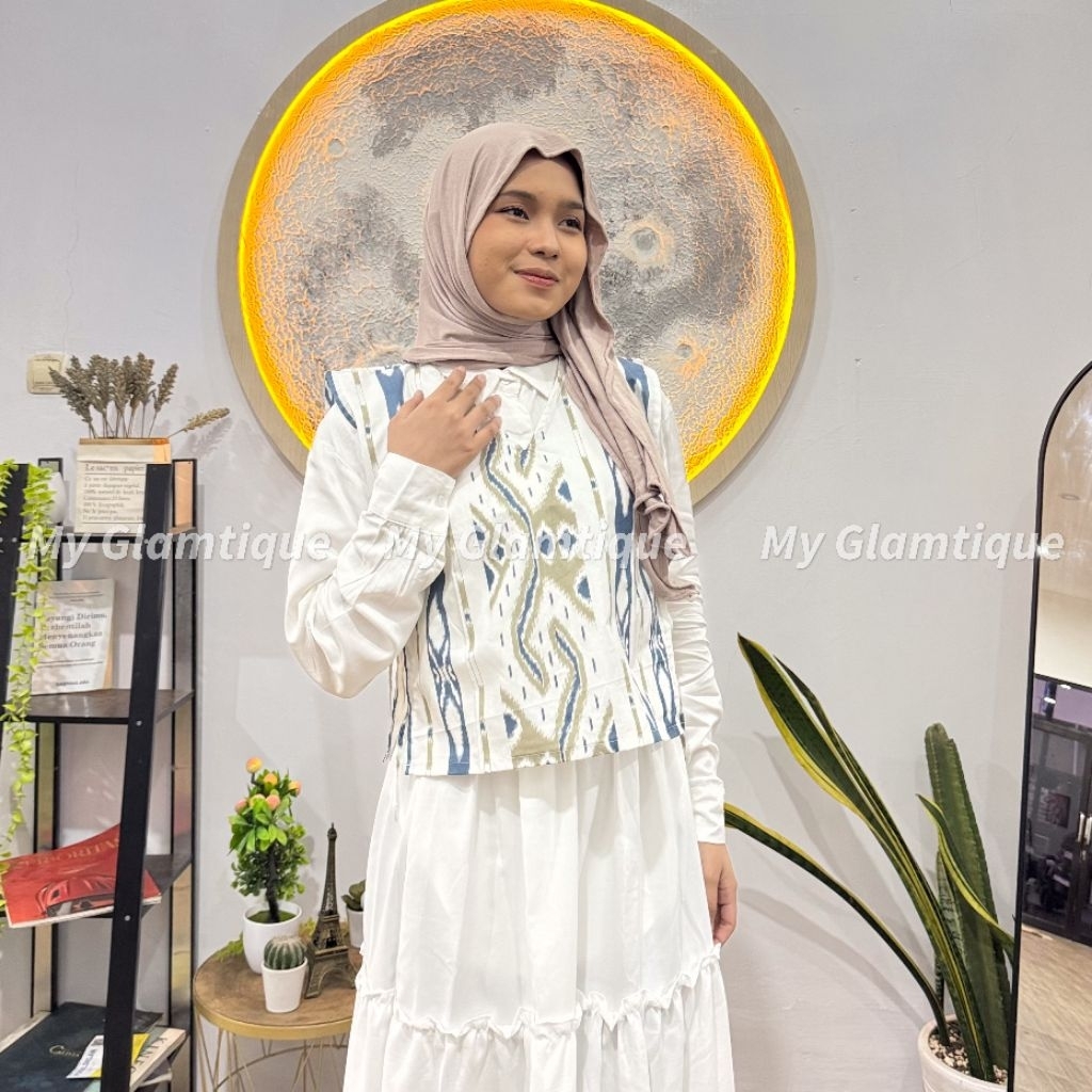 VEST BATIK WANITA MODERN ETNIK ROMPI OUTER KATUN PREMIUM || VEST BATIK WANITA EKSLUSIF