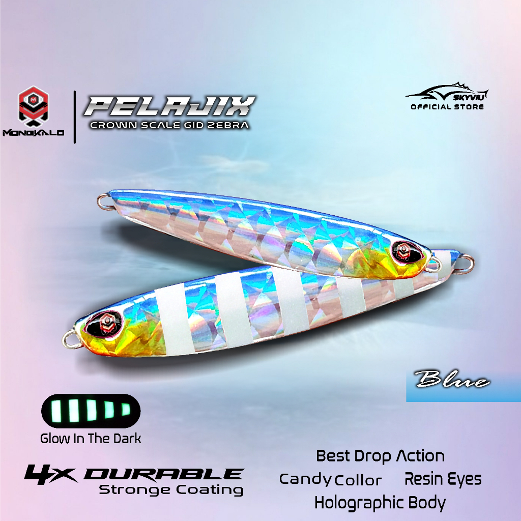 Mongkalo Pelajix Kipas GID-Zebra noMotif Candy 40 Biru