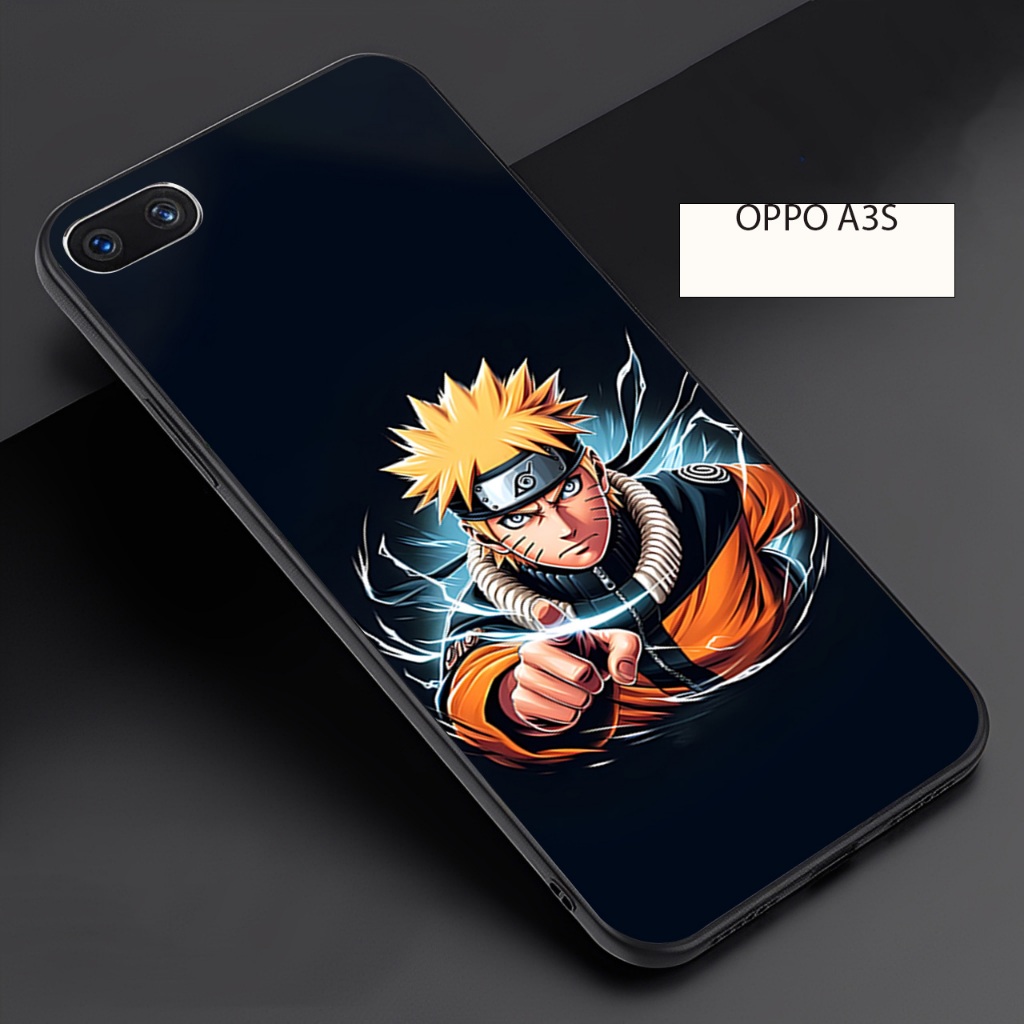 (FC10) Softcase Kaca Glossy For OPPO A3S - Motif Anime - Casing Anti Pecah Anti Gores dan Kotoran