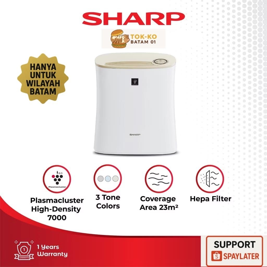 SHARP AIR PURIFIER FP F30Y  - PEMBERSIH UDARA RUANG WITH PLASMACLUSTER COVER AREA 23 M2 GARANSI - BA
