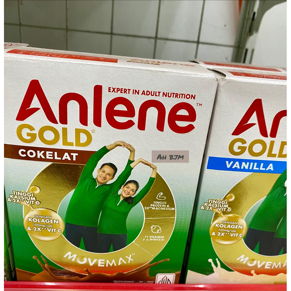 Anlene Gold 5x (usia 50 tahun keatas) Susu Bubuk dewasa varian Original , vanila dan coklat 230 gram