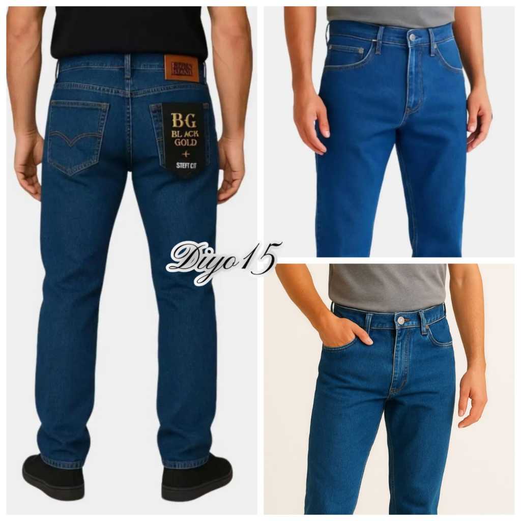 Jeans Pria BGold Original – Straight Fit | Celana Denim Bahan Tebal Kualitas Premium