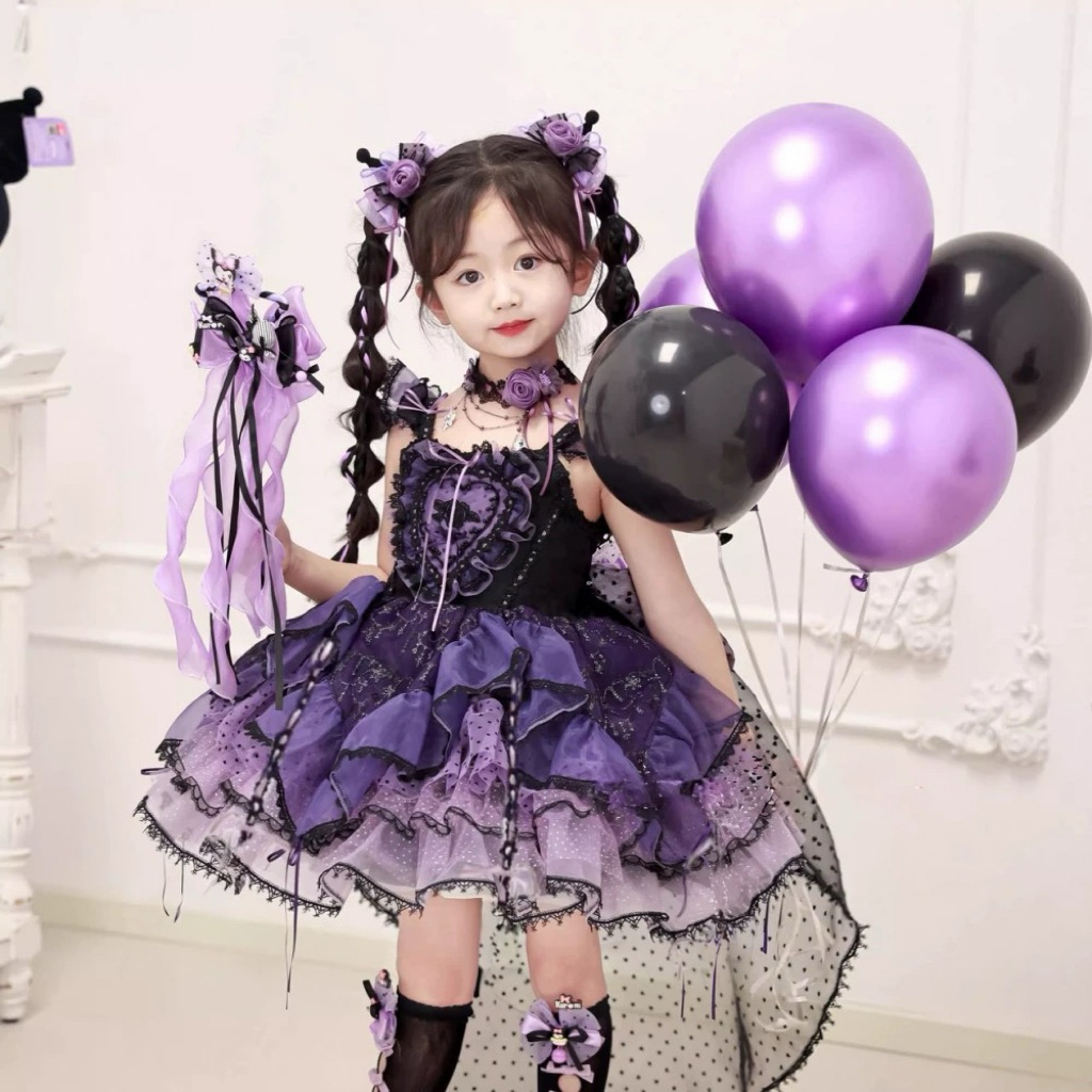 Dress Kuromi Lolita Anak-anak (CS006) | Baju Anak Perempuan | Dress Lolita | Dress Anak-anak | Baju 