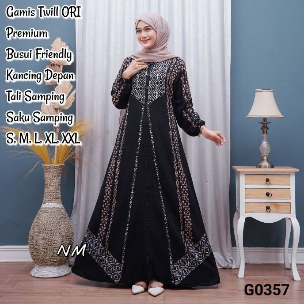 Gamis twill ory/gamis twill premium/gamis twill/gamis twill Pekalongan/busui kancing depan