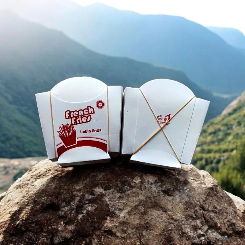 Kertas Box Bungkus kentang goreng Bahan Ivory_Dus Kentang Goreng