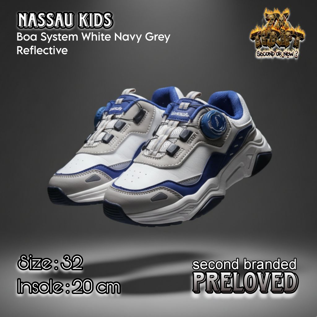 SEPATU SNEAKERS ANAK COWO/CEWE BOA NASSAU PRELOVED