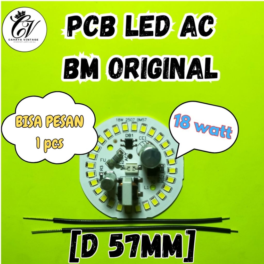 PCB LED AC 18 WATT BM ORIGINAL MESIN LAMPU