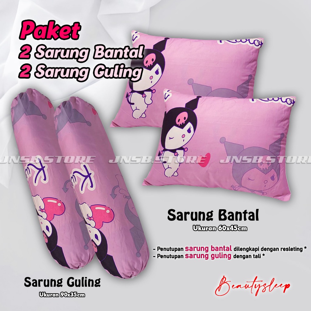 Sarung Bantal Tidur Motif Karakter Model Resleting Paket SB2 SG2