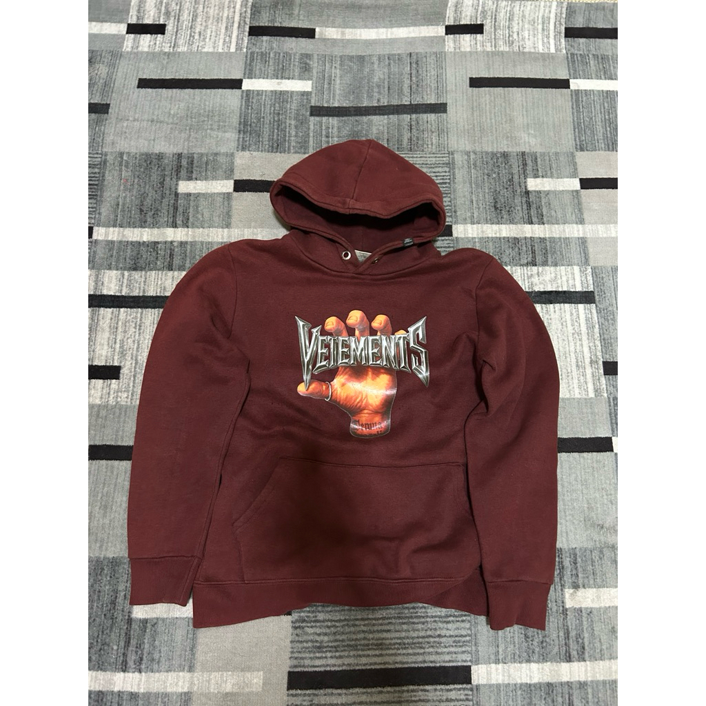 Hoodie vetements fashion warna coklat maroon