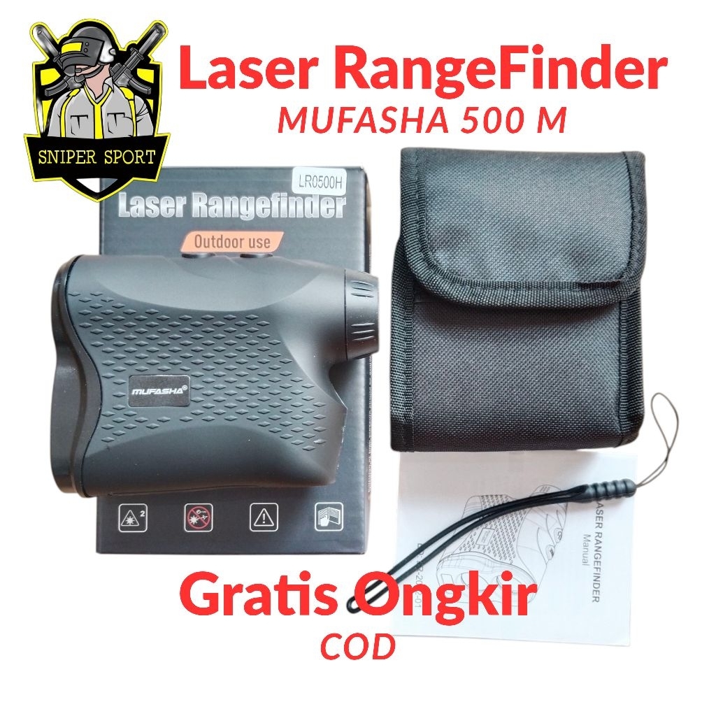 RangeFinder Mufasha 500 M | Alat Ukur Jarak Otomatis | Laser RangeFinder | Laser Range Finder