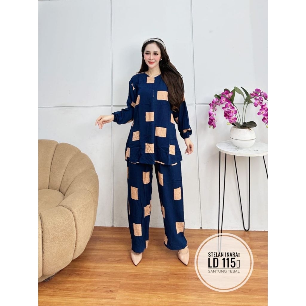 Setelan Piyama Rayon Baju Tidur Arab Piyama Arab Resleting Depan One Set Wanita Lengan Panjang