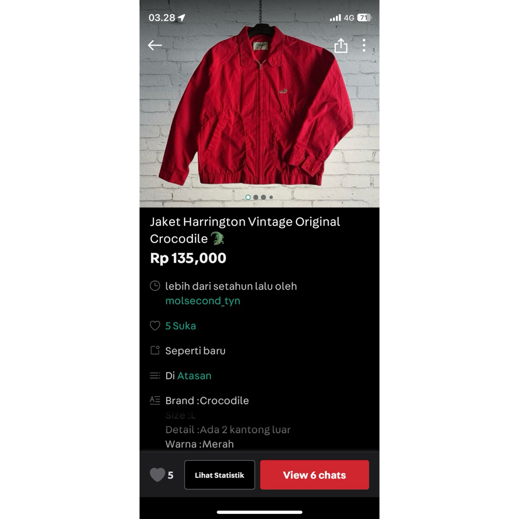 jaket harington crocodile