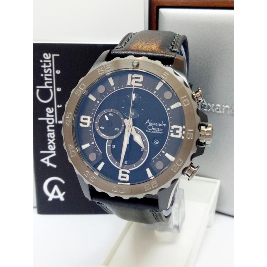 Jam tangan pria Mewah/jam tangan pria Al3*xandre Chr*stie Original AC 6505 MC BLGY