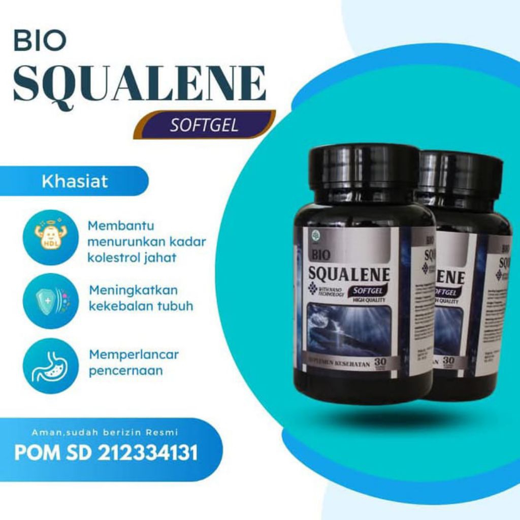 Bio Squalene Suplemen bermanfaat untuk memperkuat daya tahan tubuh, meningkatkan kesehatan jantung d