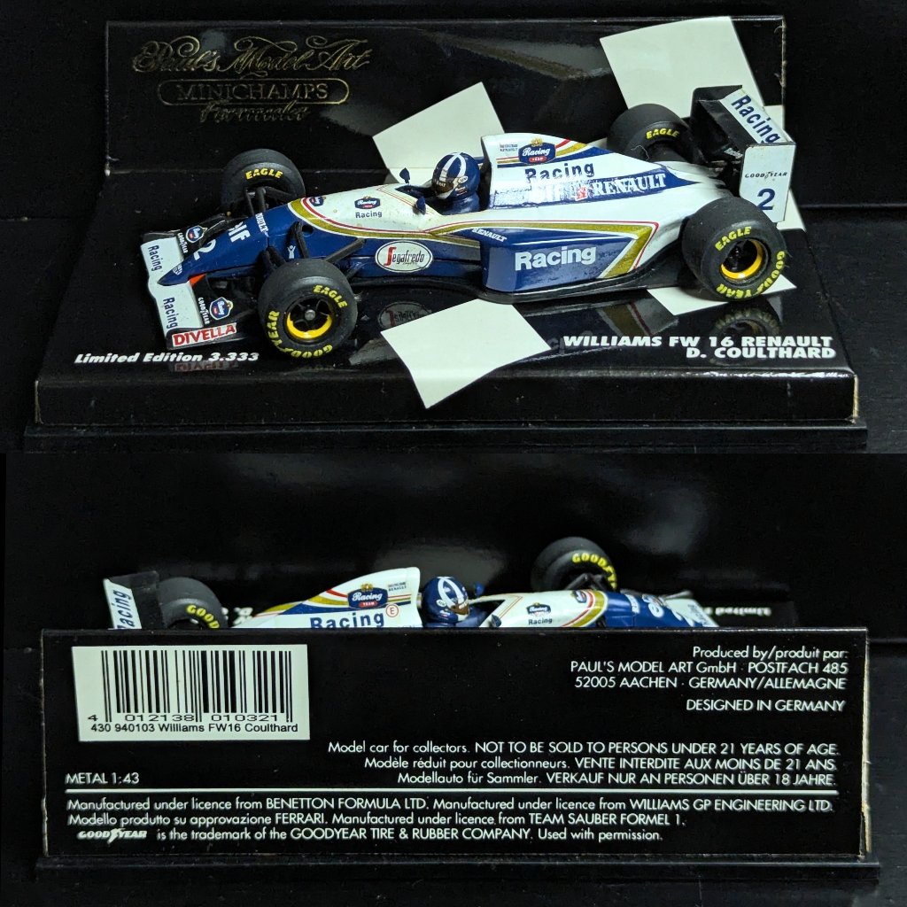 Minichamps Williams FW16 Renault 1994 - David Coulthard - 1/43 Scale