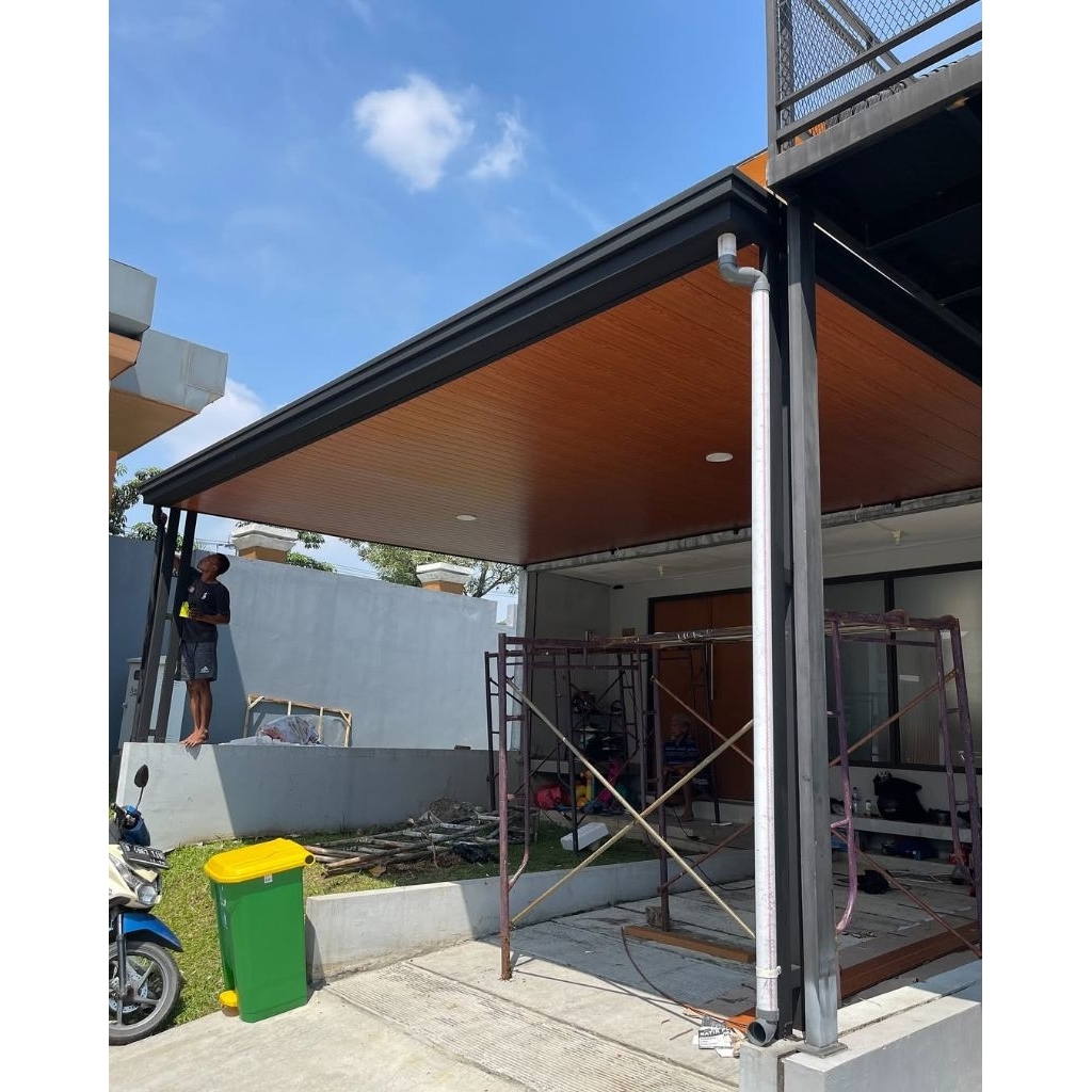 Kanopi holow galvanis atap alderon rs + plafon pvc