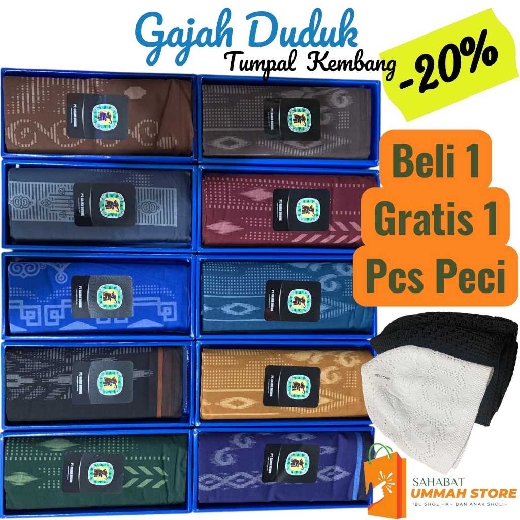 COD SARUNG GAJAH DUDUK ASIA Polos Tumpal Kembang ORIGINAL Gajah Duduk
