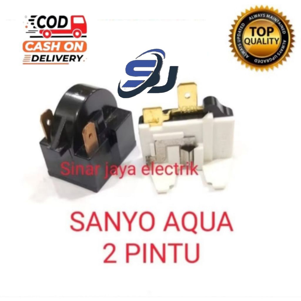 RELAY PTC OVERLOAD KULKAS SANYO AQUA 2 PINTU / RELAY PTC 2 PIN