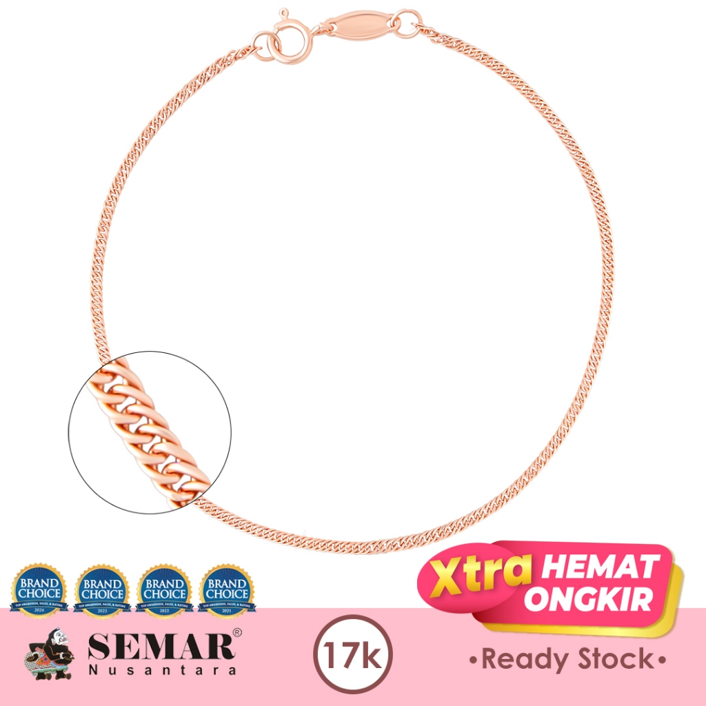 Gelang Emas Hollow Classic Chain Gold 17K Semar Nusantara