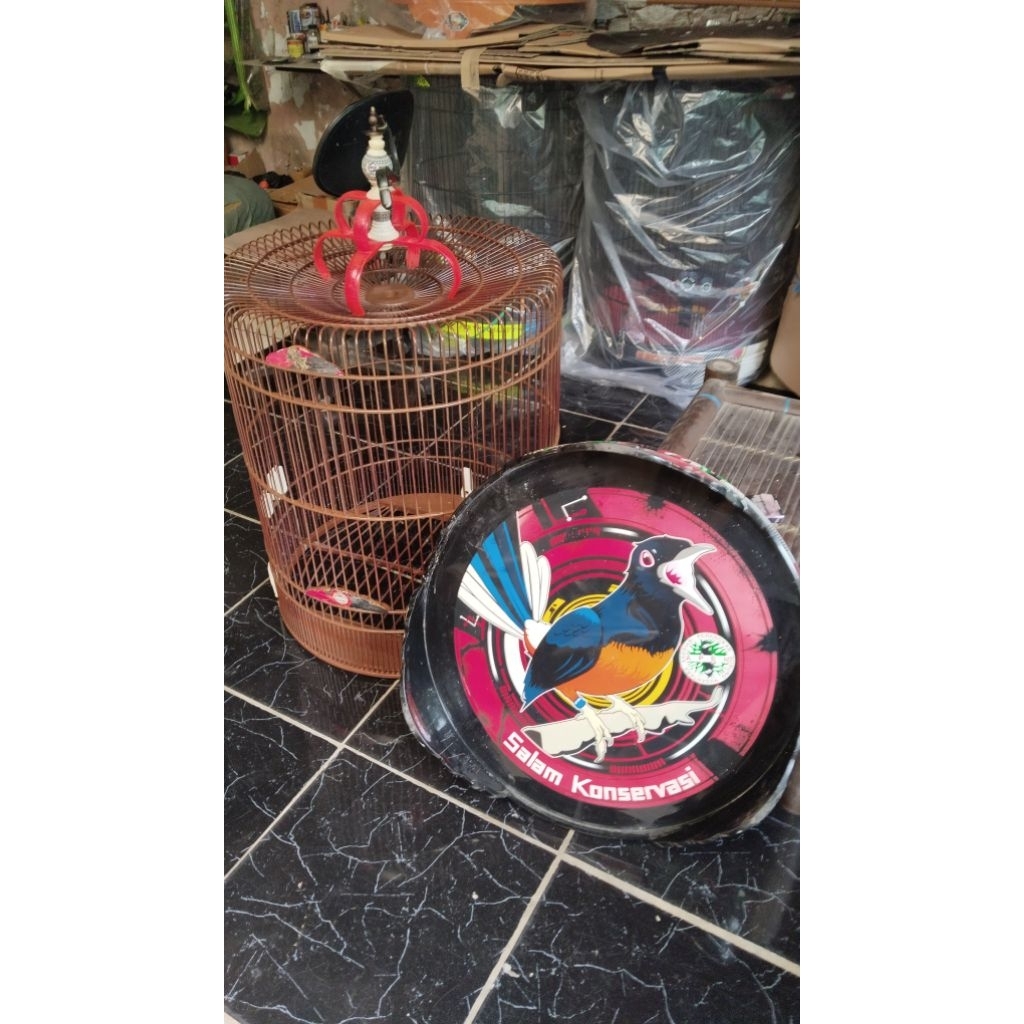 sangkar murai no2 ebod decal water slide tebok PVC second mulus.jeruji bambu