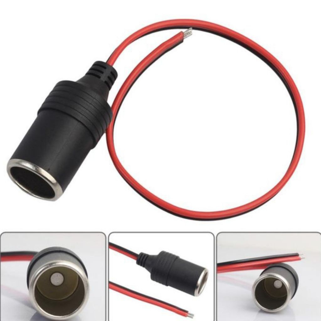 soket lighter + kabel tebal female lighter socket mobil