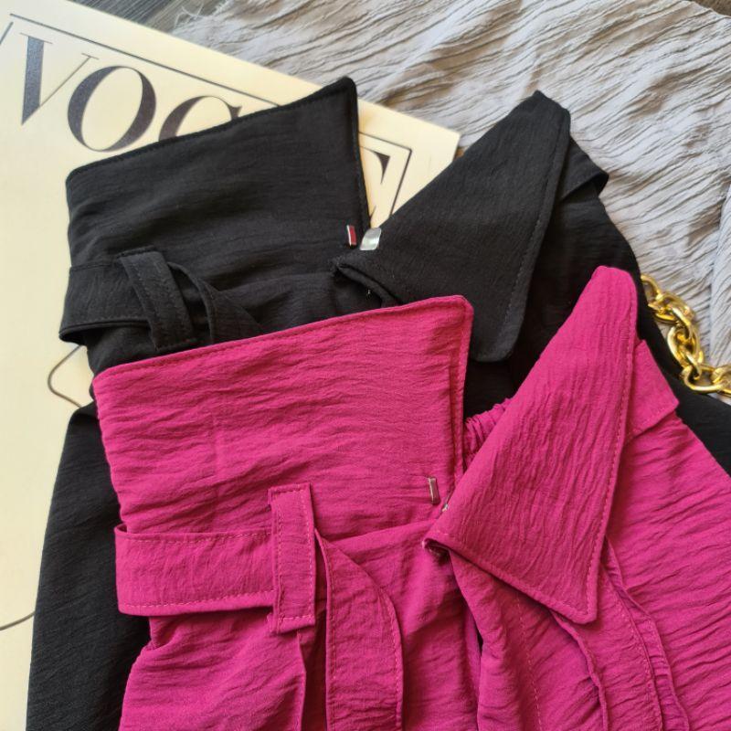 Highwaist Kulot 4 Style Bahan Airflow Multicolor Jolly Celana Crinkle Wanita Premium