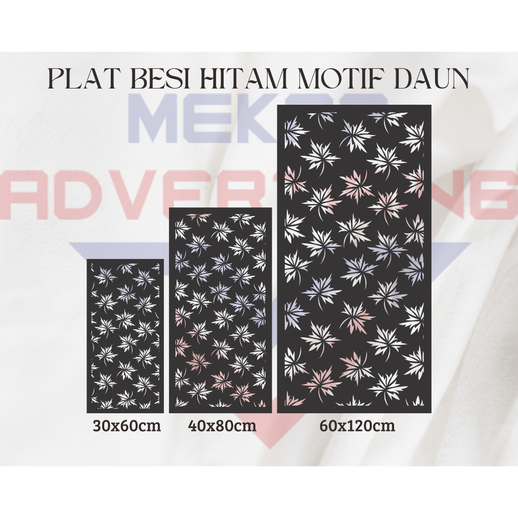 KRAWANGAN PLAT BESI PAGAR CUTTING LASER MOTIF DAUN