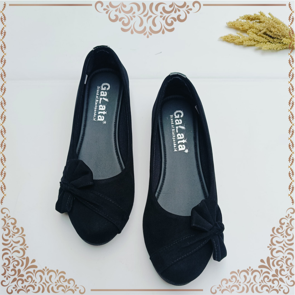 Black Panda Kirey Black - Sepatu Black Panda Original - Flat Shoes Wanita