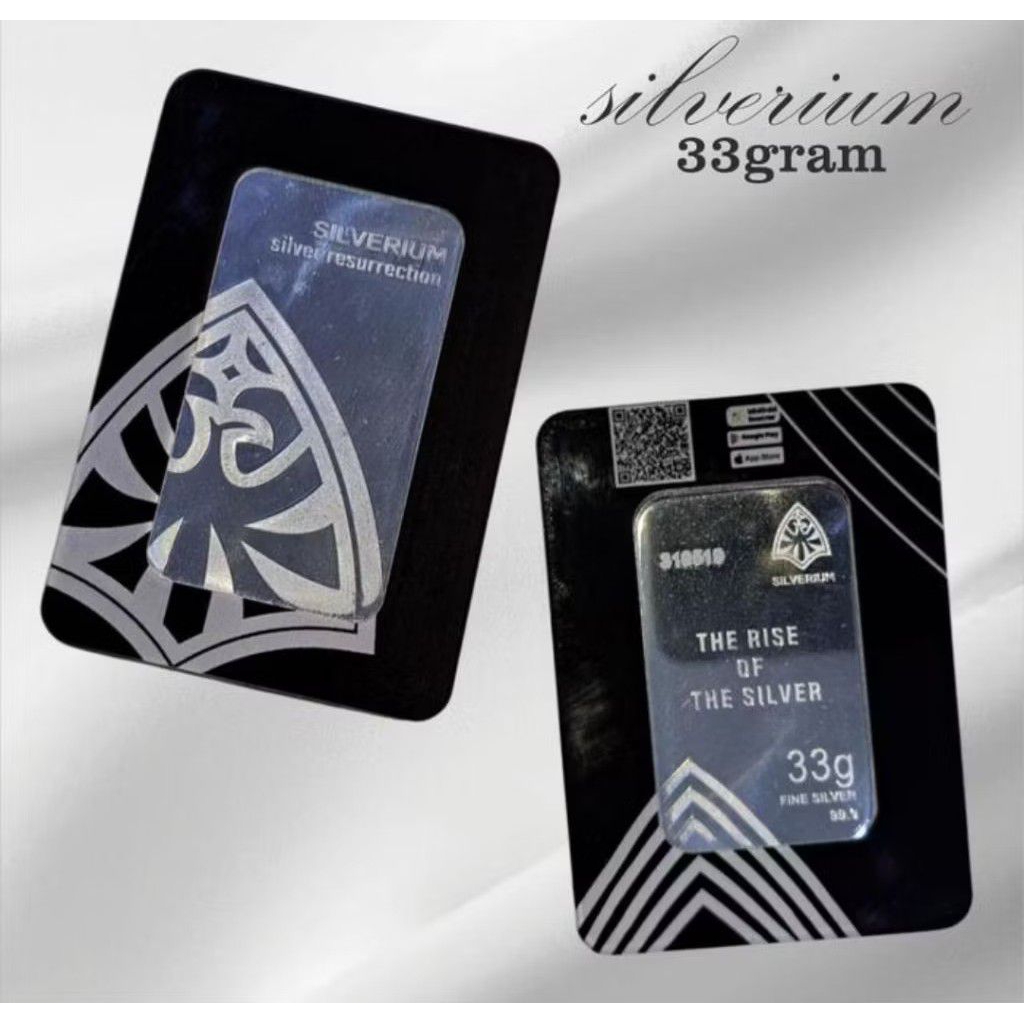 silverium, perak batangan asli berat 33gram
