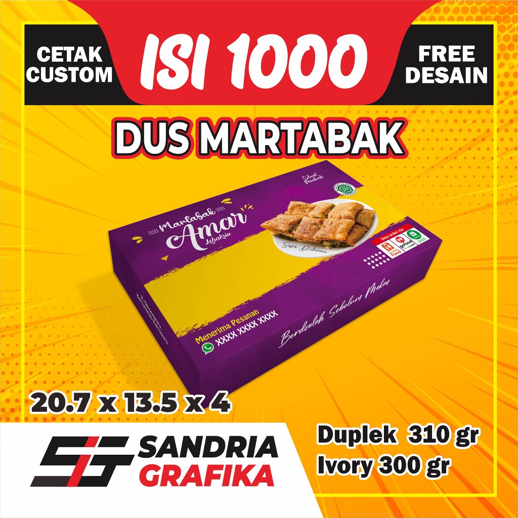 BOX MARTABAK CUSTOM / DUS MARTABAK