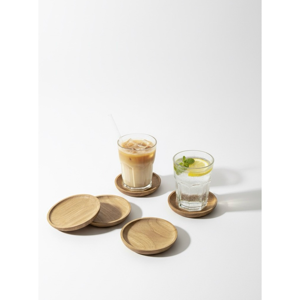 Tatakan Kayu, Tatakan Gelas Kayu Estetik, Tatakan Gelas Kayu Jati, Tatakan Gelas