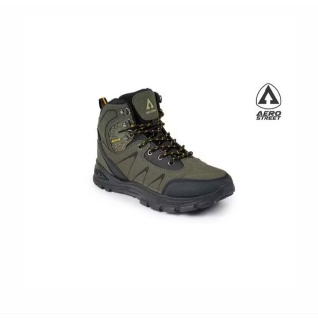 [BACA DESK] aerostreet active high hitam army kuning ukuran 42 sepatu hiking