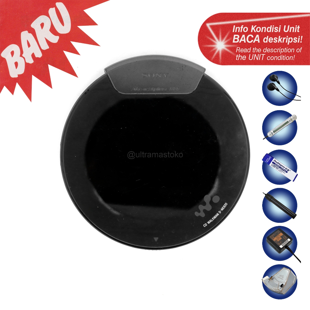 Pemutar CD Portable SONY CD WALKMAN D-NE820 (Hitam) - CD Player Discman