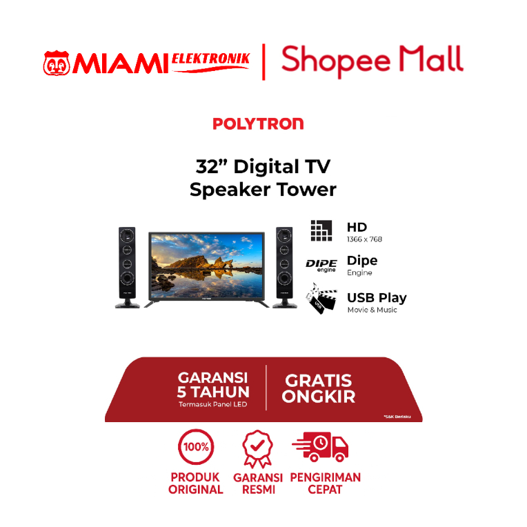 POLYTRON PLD 32TV1755 / PLD32TV1755 Cinemax Digital LED TV 32"