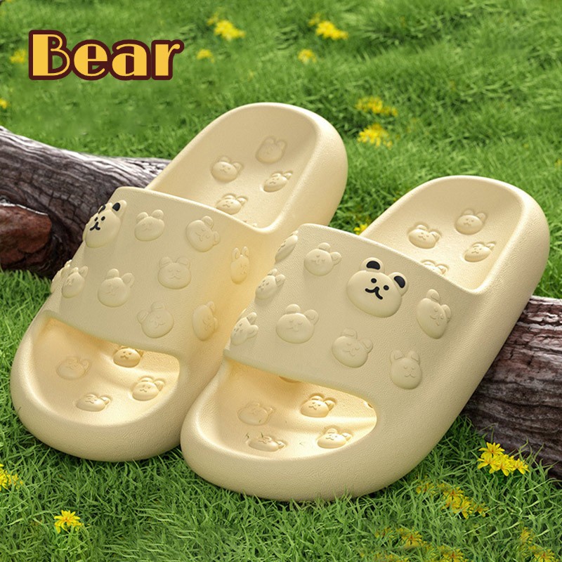 Bear 2025 Sandal Wanita Sendal Slop Sendal Karet Empuk Anti Slip Flat Sandals
