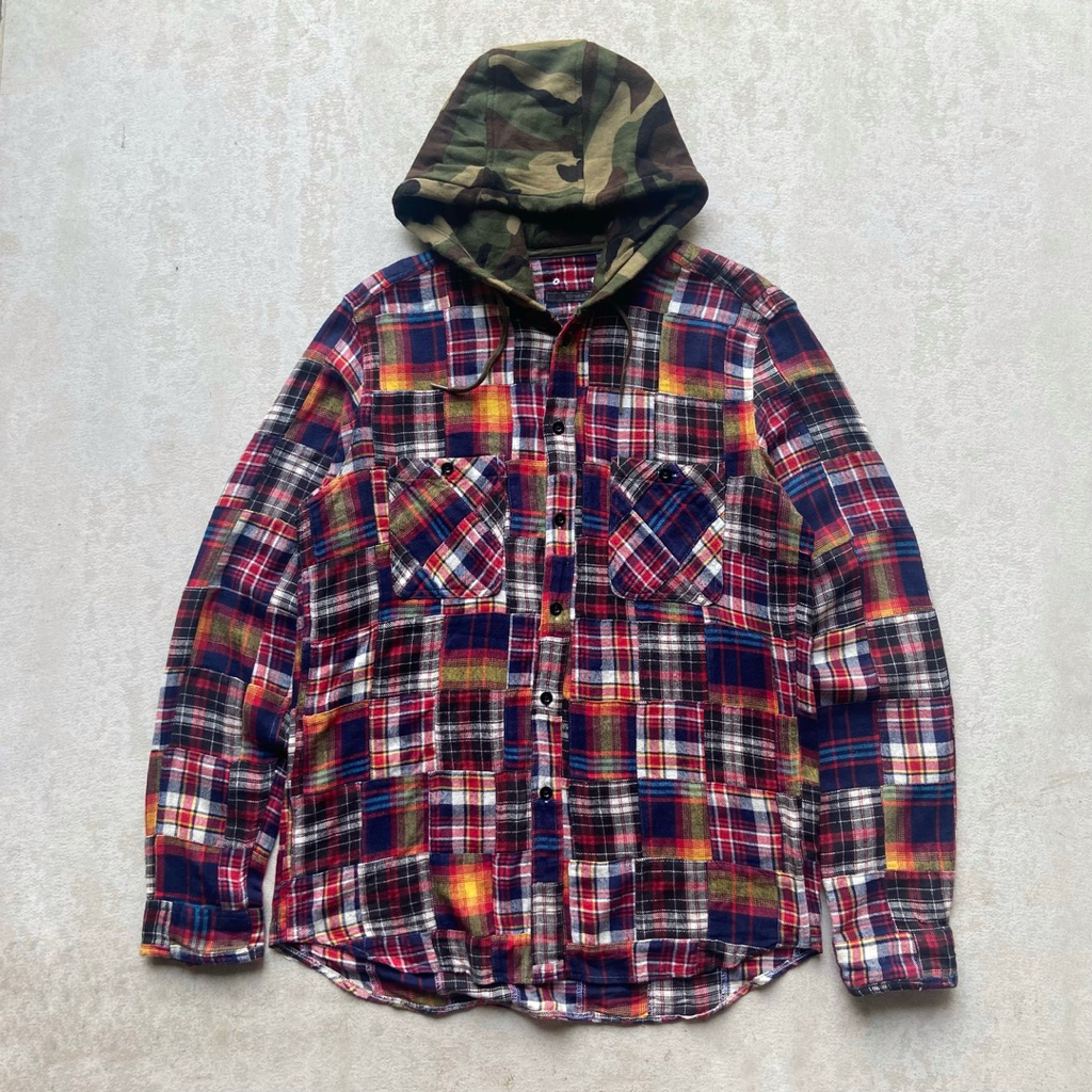Sophnet Patchwork Flannel Hooded Shirt