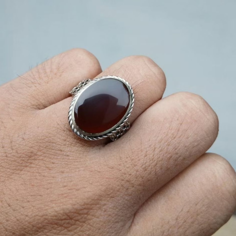 Cincin batu akik Yaman ahmer natural