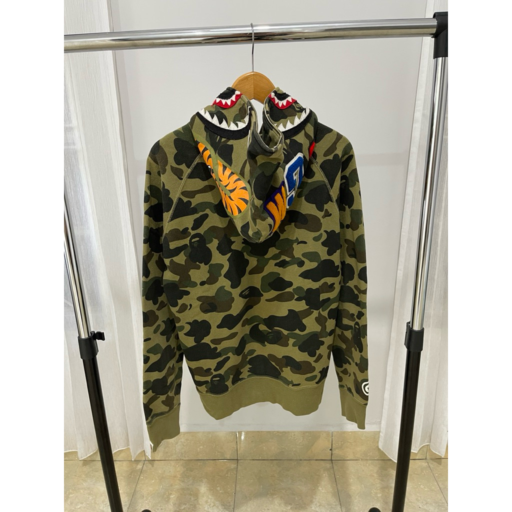 Bape Full zip hoodie green camo original 100%