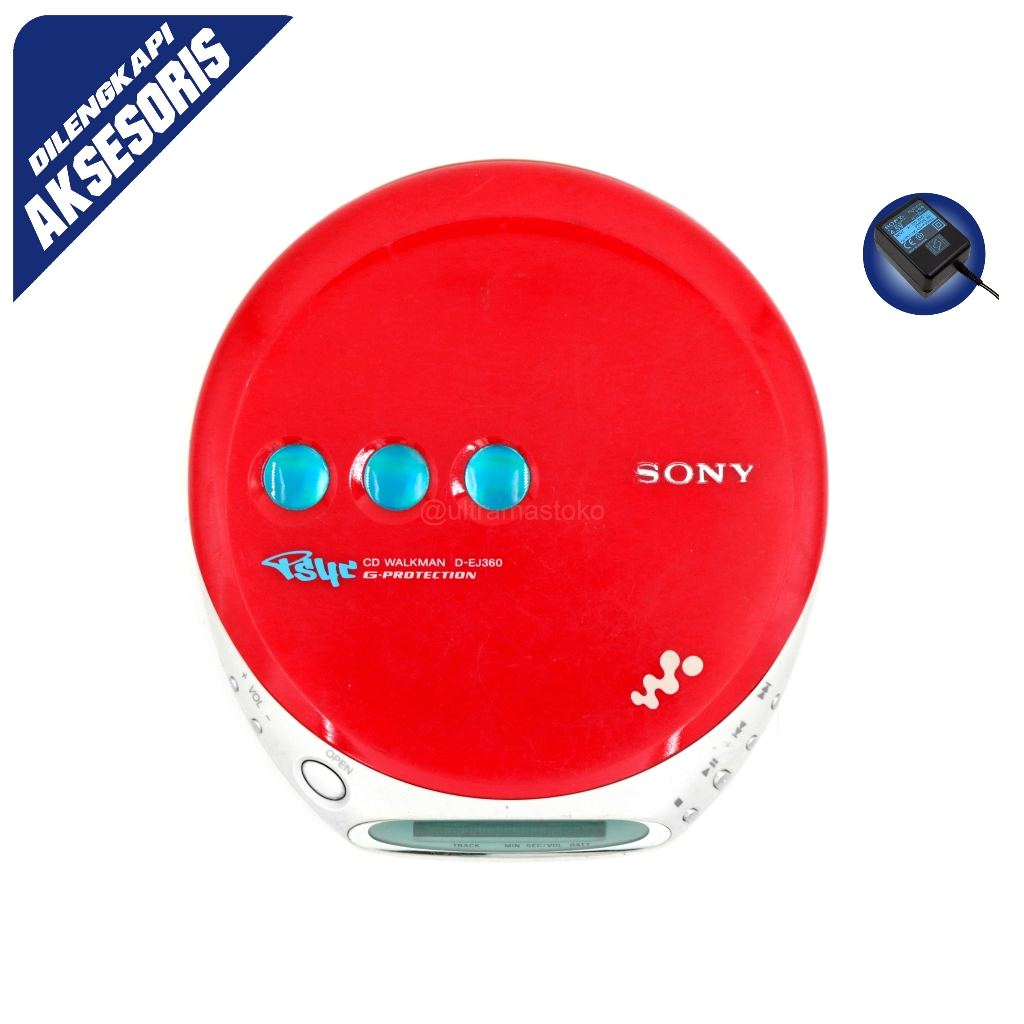 Pemutar CD Portable SONY CD WALKMAN D-EJ360 (Merah Edisi Pysc) - CD Player Discman