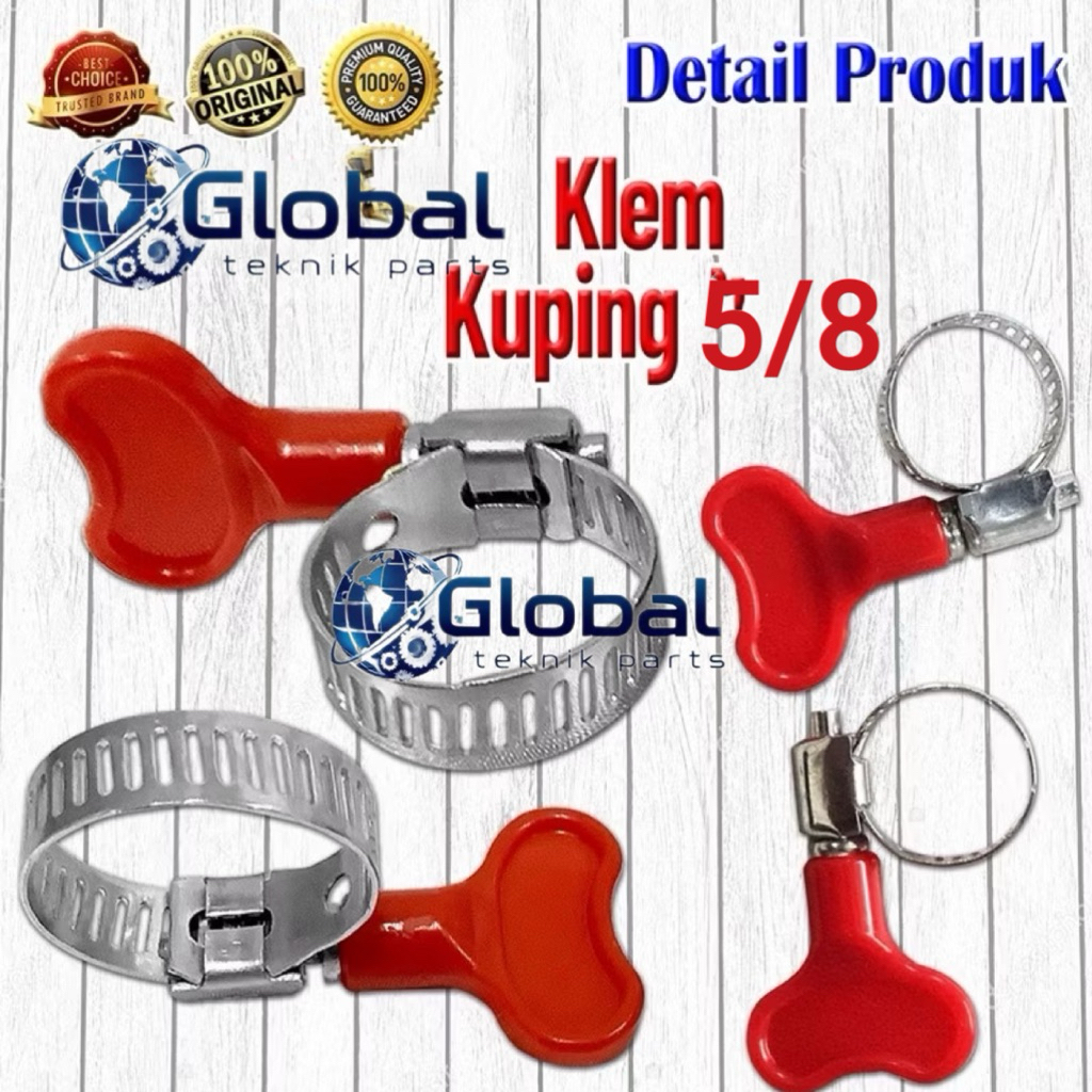 KLEM SELANG STAINLESS KUPING MERAH / KUALITAS KUAT & ANTI KARAT