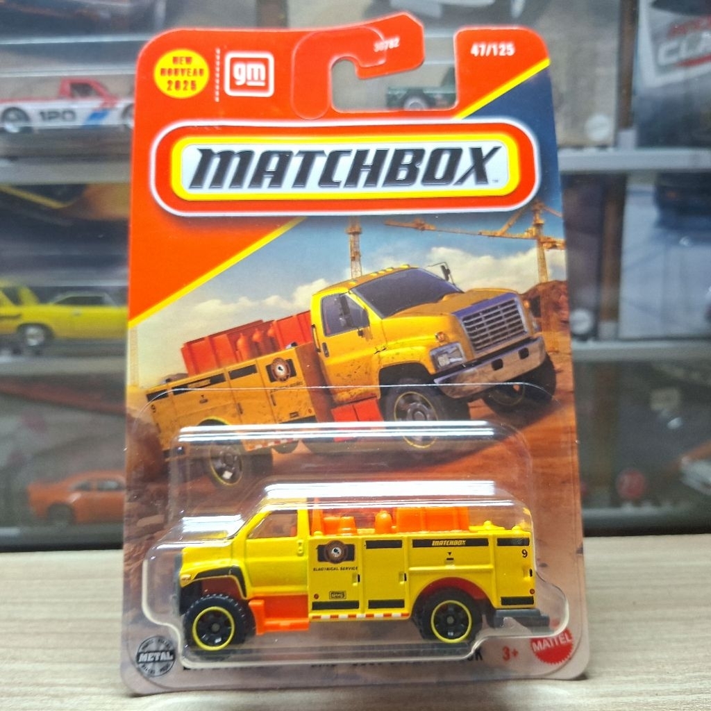 Matchbox GMC 3500 Utility Truck Yellow - 93BF - Matchbox Original - Mainan Anak