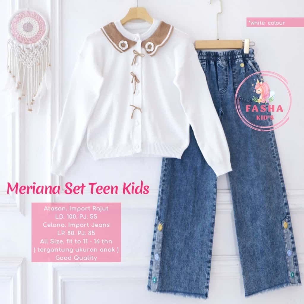 Clara - Meriana Set Teen Kids Rajut Mix Jeans (Fasha)