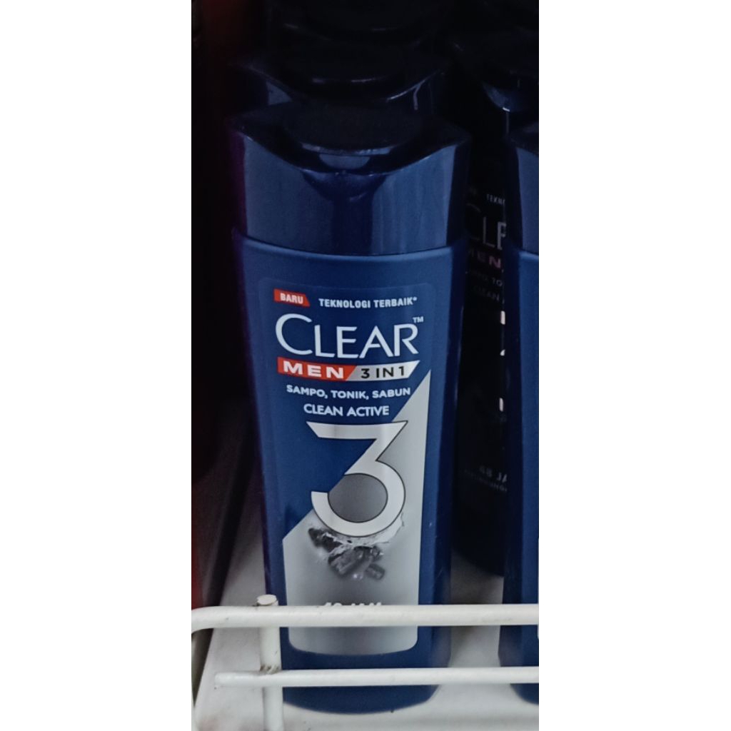 Shampo Tonik Sabun Mandi 3 in 1 Clear Men Clean Active 160 mL