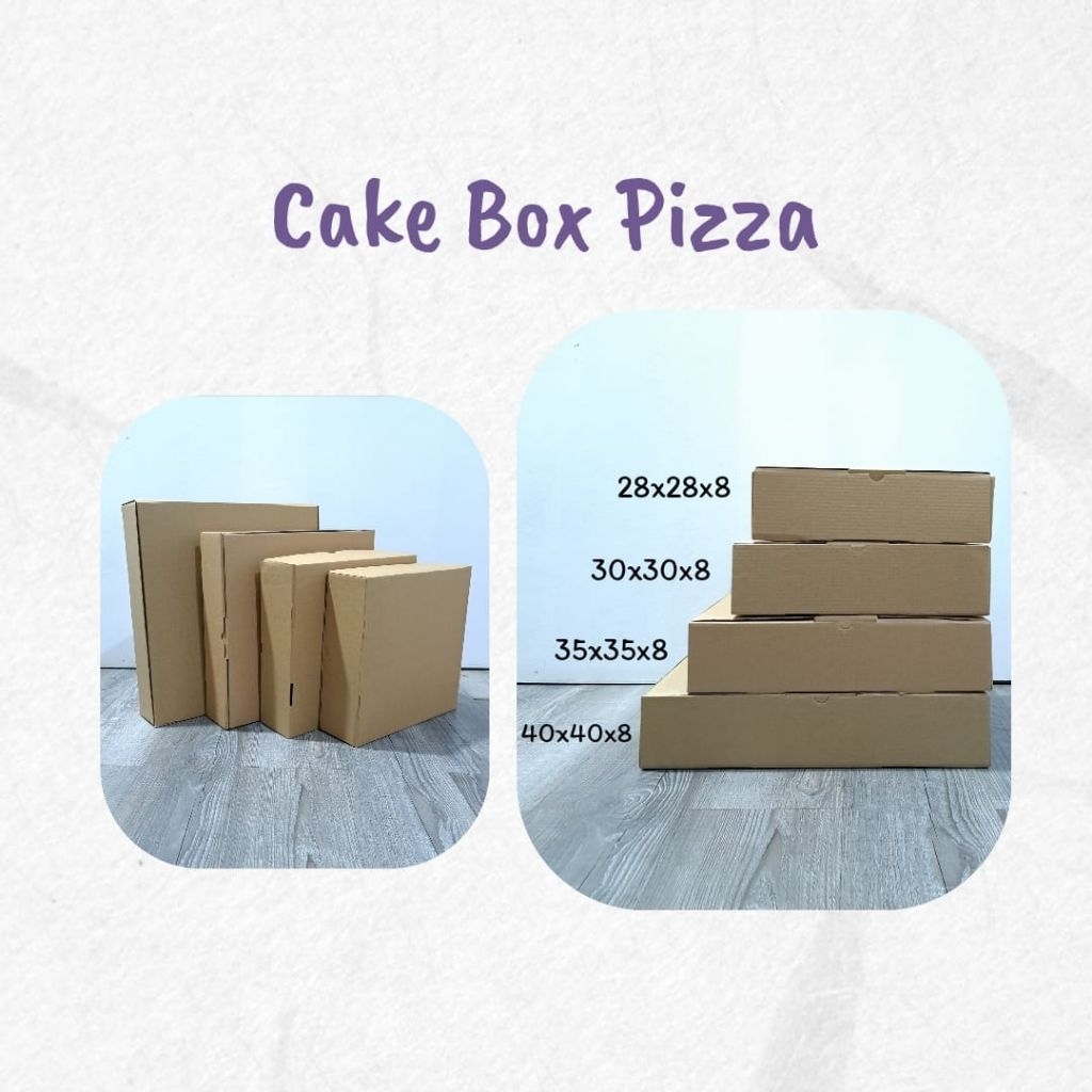 Kotak Pizza / Cake Box Pizza Eflute Kardus Pizza Tebal (10 lembar)
