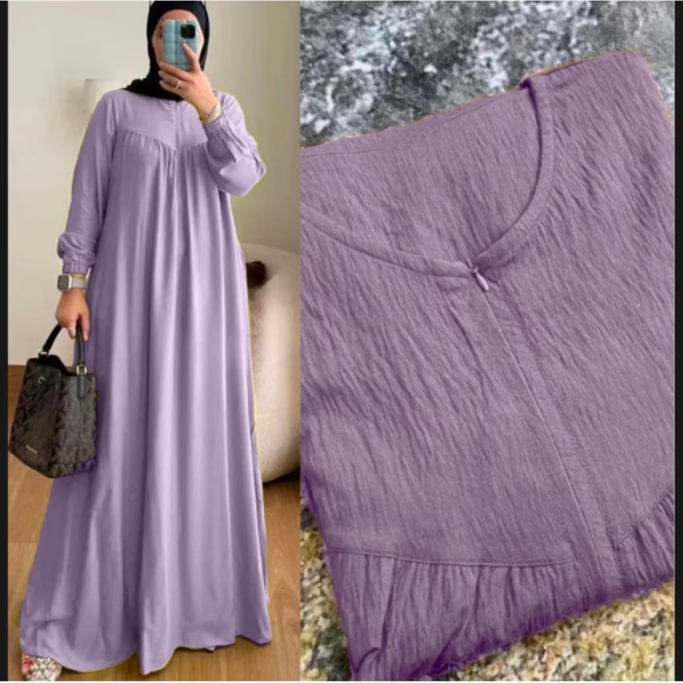 Gamis Wanita Terbaru Diera Maxi Dress Bahan Crinkle Airflow Size Jumbo / Gamis Crinkle