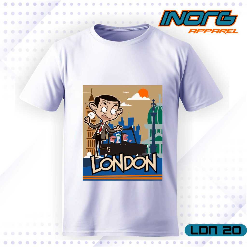kaos oleh oleh inggris london baju england UK tshirt mr.bean kaos big ben tower bridge british souve